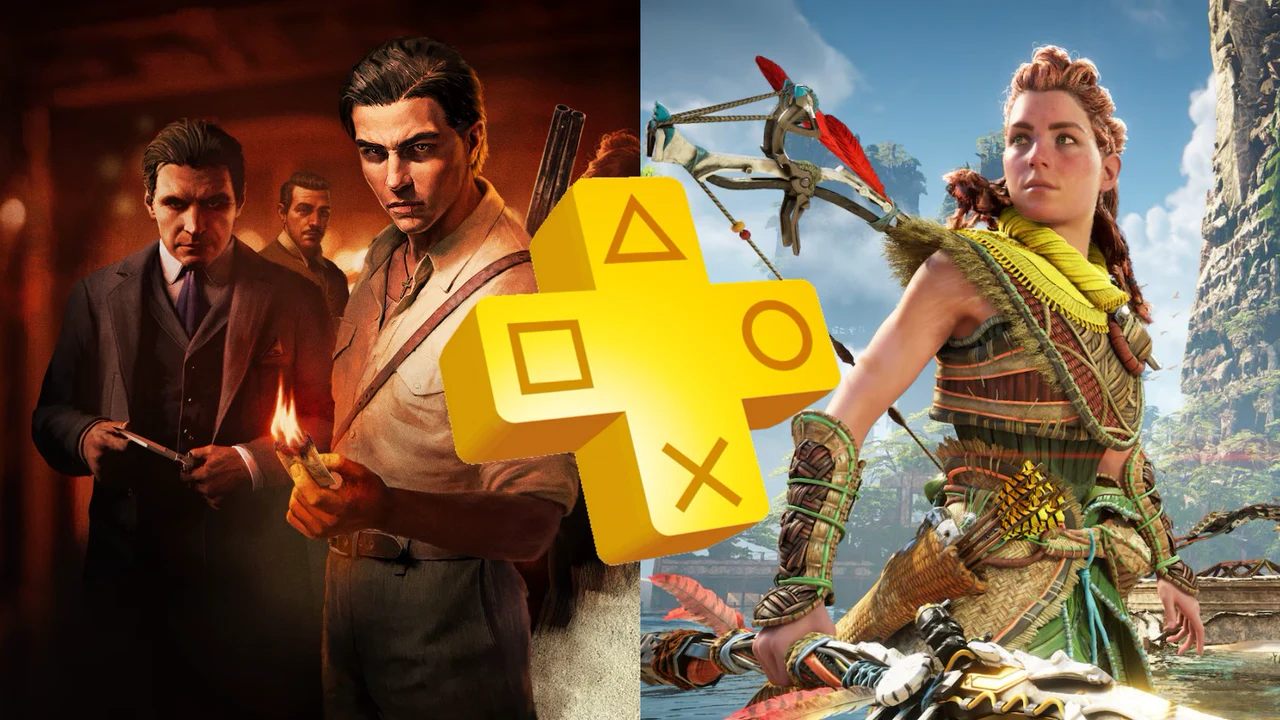 Arte promocional de Mafia: The Old Country e Horizon Forbidden West para PS Plus