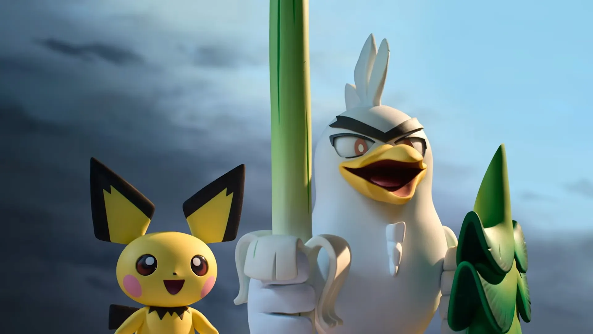 Arte promocional da série Pokémon Tales: The Misadventures of Sirfetch’d & Pichu