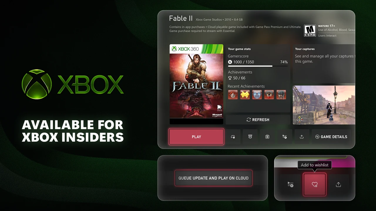 Xbox Insider traz conquistas do Xbox 360 aos Game Hubs e muito mais em atualização de agosto