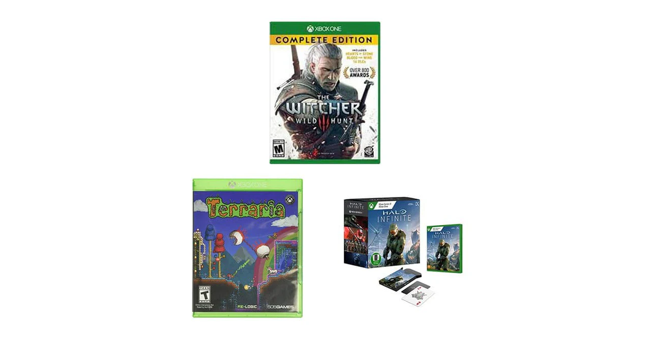 Arte promocional de jogos Xbox em oferta