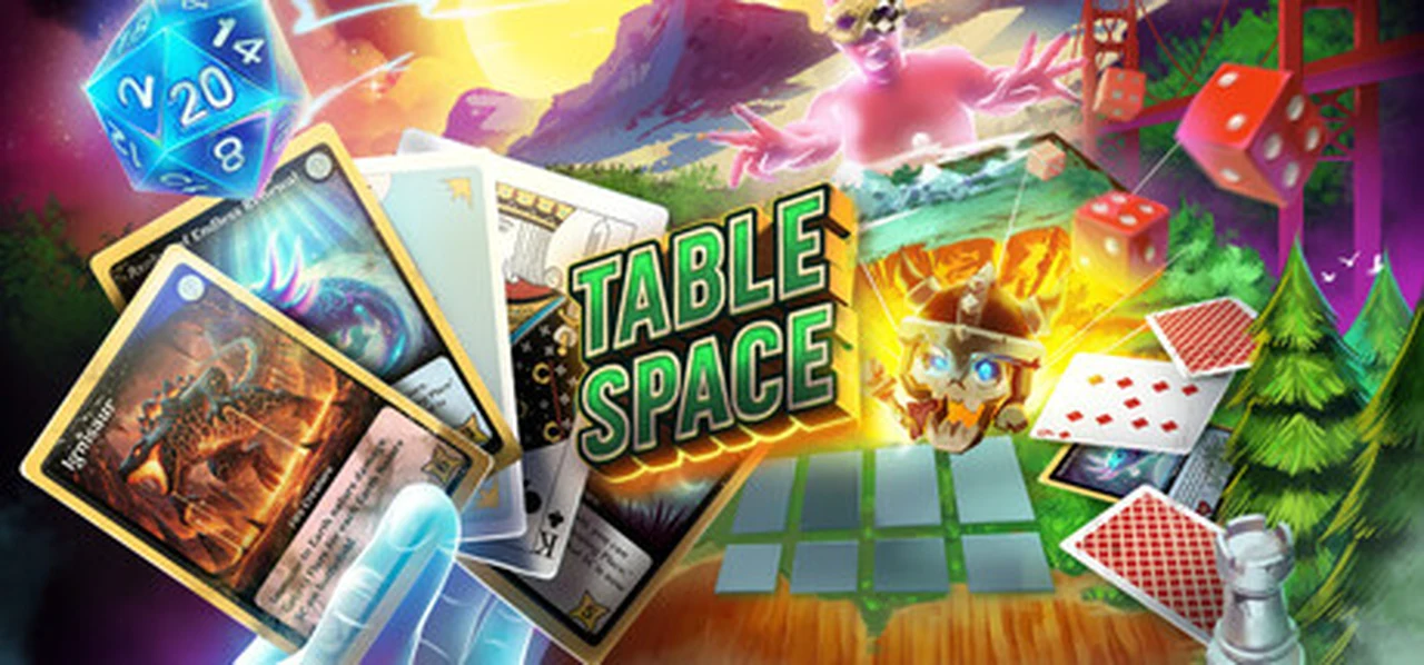 Arte promocional de Table Space exibida no header da Steam Store